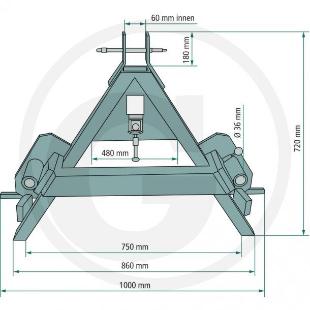 Balletransport redskab, 2 spyd, 3-punktsoph�ng