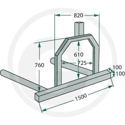 Rundballetransport redskab, 3-punktsophng
